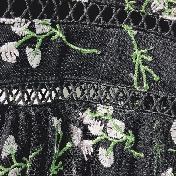 NWOT lulus Radiant Love Black Embroidered Skater Dress Size M - Picture 6 of 13